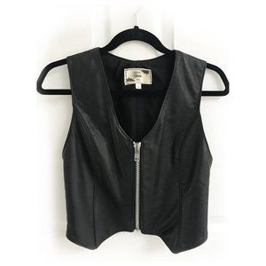 Karen Gunna Black Leather Vest